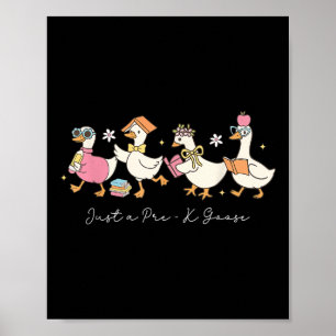 Just A Pre-k Goose Back To School Teachers Kids Poster