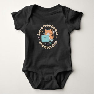 Just a programmer who loves cats baby bodysuit