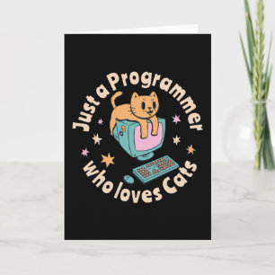 Just a programmer who loves cats card
