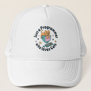 Just a programmer who loves cats trucker hat