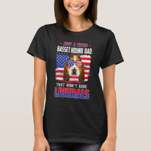 Just A Proud Basset Hound Dad Merica Dog 4th Of Ju T-Shirt