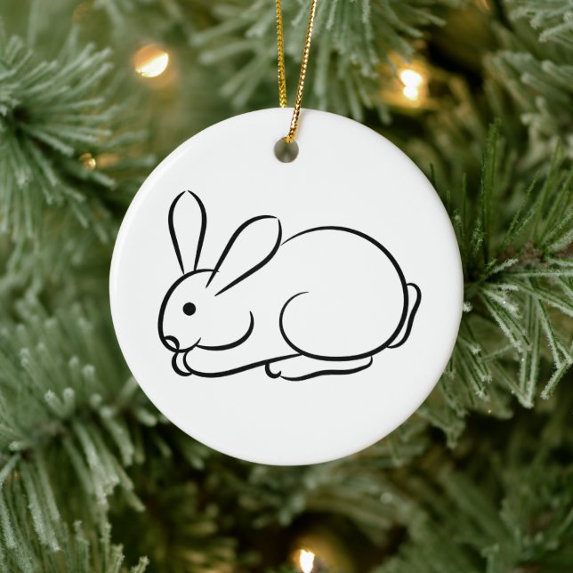 Just a Rabbit Ceramic Ornament (Tree)