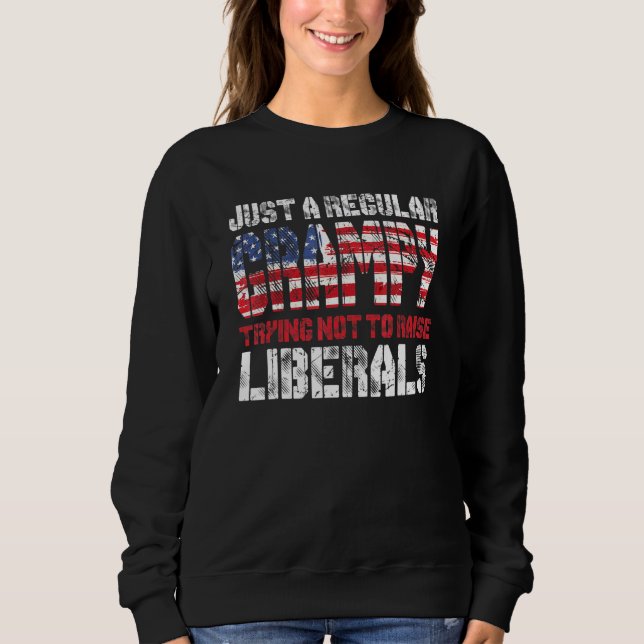 Just A Regular Grampy Trying Not To Raise Liberals Sweatshirt (Front)