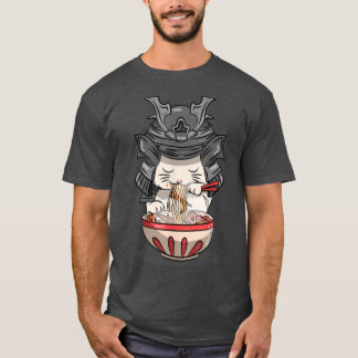 Just a Samurai Anime Cute Kawaii Cat Eating Some R T-Shirt