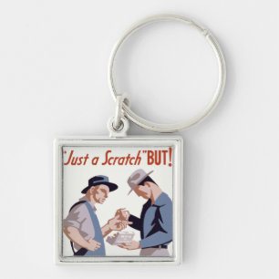"Just a Scratch" First Aid Poster Key Ring