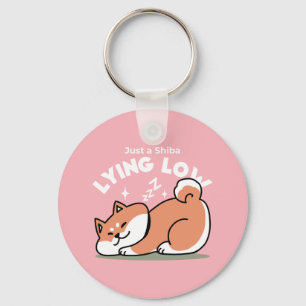 Just a Shiba Lying Low: Cute Shiba Inu Design Key Ring
