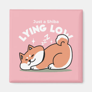 Just a Shiba Lying Low: Cute Shiba Inu Design Magnet