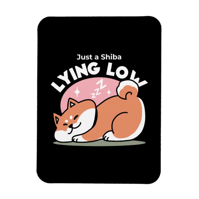 Just a Shiba Lying Low: Cute Shiba Inu Design Magnet (Vertical)