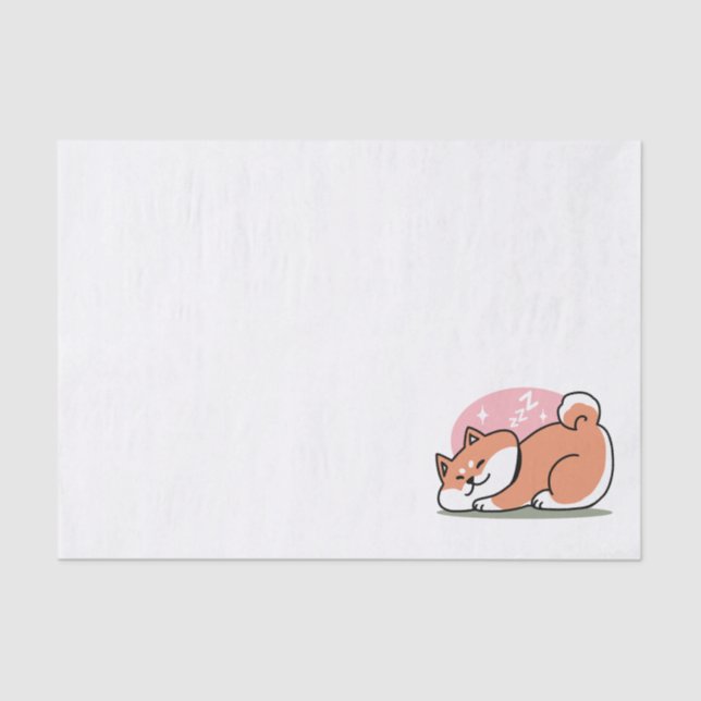 Just a Shiba Lying Low: Cute Shiba Inu Design Tissue Paper (Front)