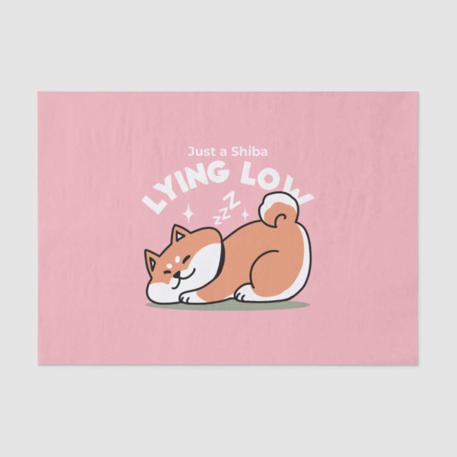 Just a Shiba Lying Low: Cute Shiba Inu Design Tissue Paper (Front)
