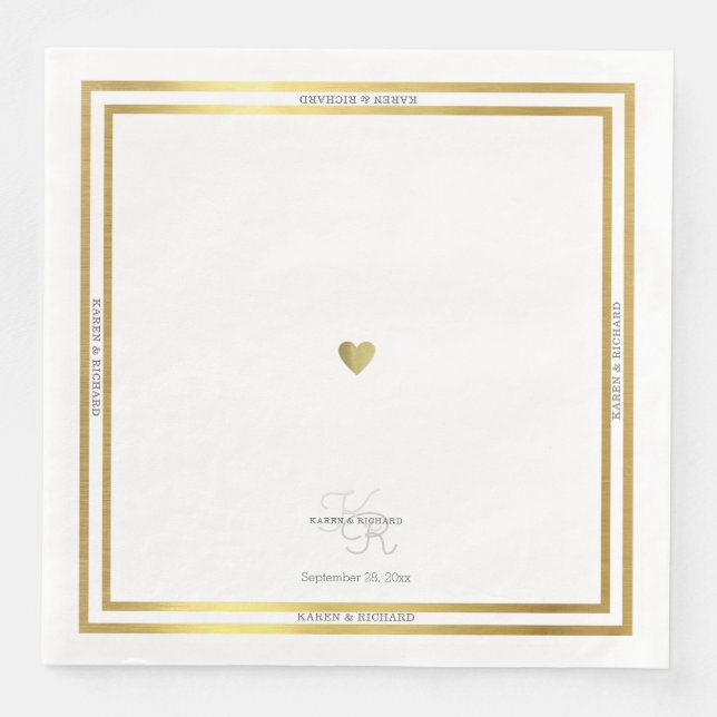 Just a simple heart on white and clean dinner napkin (Front)