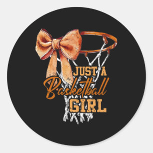 Just A Sketll Girl Cute Coquette Bow Sketller Girl Classic Round Sticker