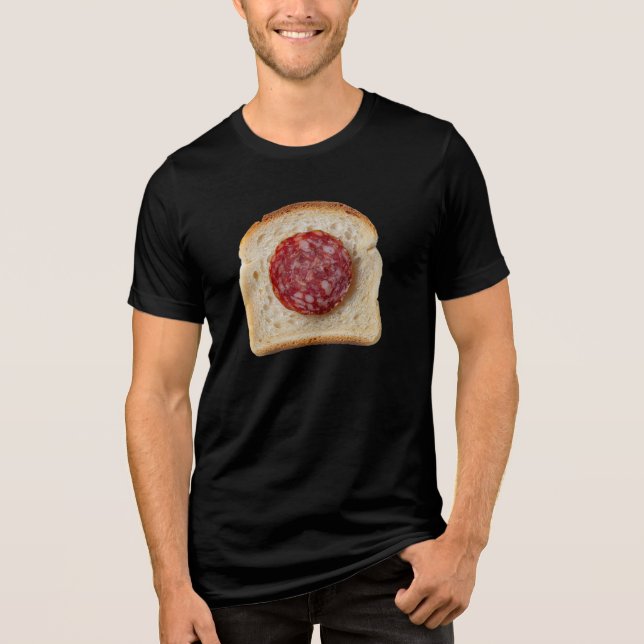 Just a Slice of Salami on Bread Tri-Blend Shirt (Front)
