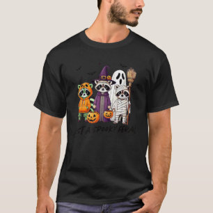 Just A Spooky Feral Racoon Ghost Witch Halloween T-Shirt