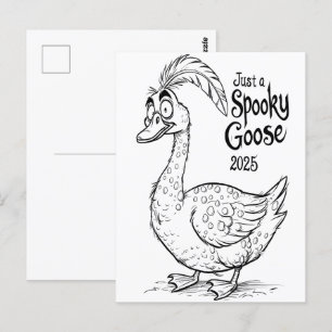 Just A Spooky Goose Funny Halloween 2025 & Humou Postcard