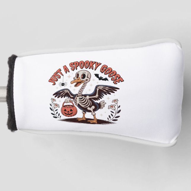 Just A Spooky Goose Funny Halloween Golf Head Cover (Front)