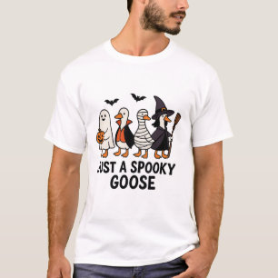 Just A Spooky Goose Funny Halloween Silly Costume T-Shirt