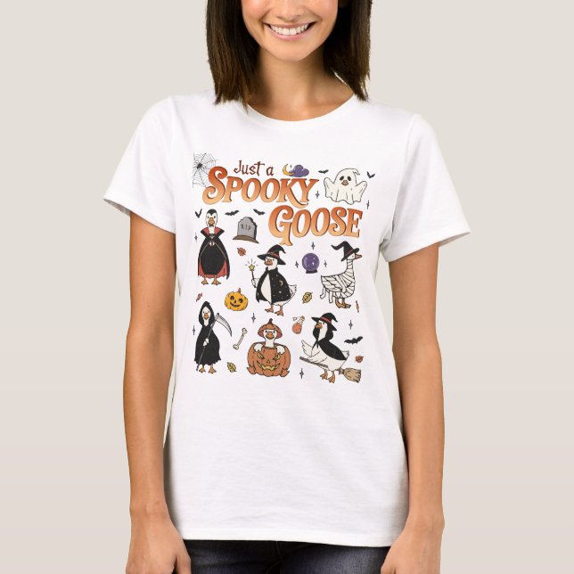 Just A Spooky Goose Funny Shirt (Front)