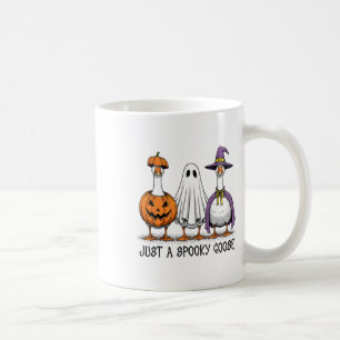 Just A Spooky Goose Halloween Ghost Witch Pumpkin Coffee Mug