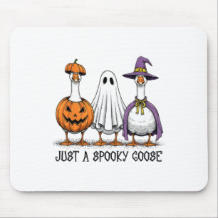 Just A Spooky Goose Halloween Ghost Witch Pumpkin Mouse Pad