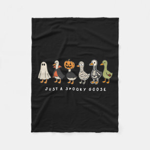 Just A Spooky Goose Halloween Goose Spooky Season Fleece Blanket