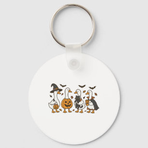 Just A Spooky Goose Halloween Goose Witch Ghost Si Key Ring