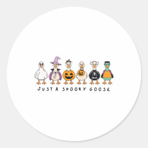 Just A Spooky Goose Halloween Silly Goose Funny Ha Classic Round Sticker