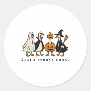 Just A Spooky Goose Halloween Silly Goose Funny Ha Classic Round Sticker