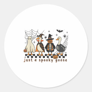 Just A Spooky Goose Halloween Silly Goose Funny Ha Classic Round Sticker