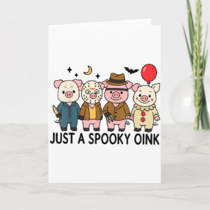 Just A Spooky Oink Funny Pig Ghost Halloween Spook Card