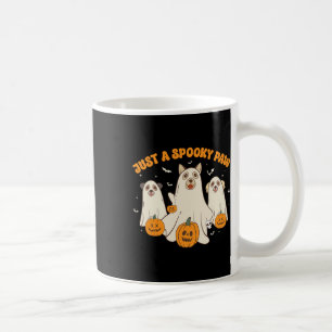 Just A Spooky Paw Cute Ghost Dogs Funny Halloween Coffee Mug