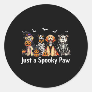 Just A Spooky Paw Halloween Dog Lover Autumn Dog M Classic Round Sticker