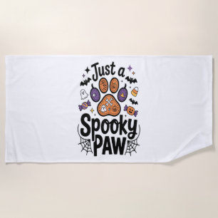 Just A Spooky Paw PNG, Dog Halloween Beach Towel