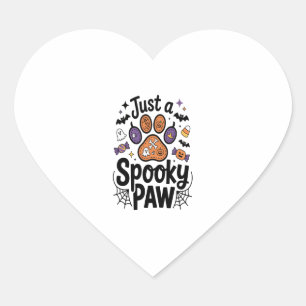 Just A Spooky Paw PNG, Dog Halloween Heart Sticker