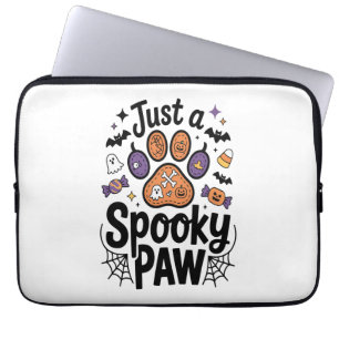 Just A Spooky Paw PNG, Dog Halloween Laptop Sleeve