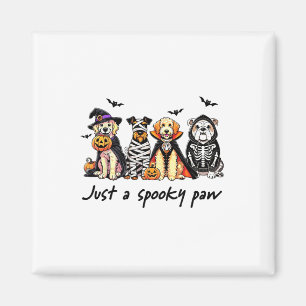 Just A Spooky Paw Retro Dog Ghost Halloween Magnet