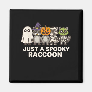 Just A Spooky Racoon Halloween Costume Cartoon De Magnet