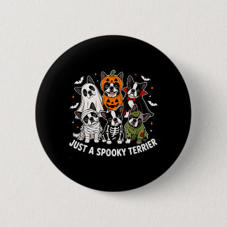 Just A Spooky Terrier Halloween Dog Lover Design 6 Cm Round Badge