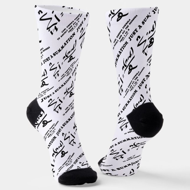 Just A Summation Math Equation Carl Gauss Formula Socks (Angled)