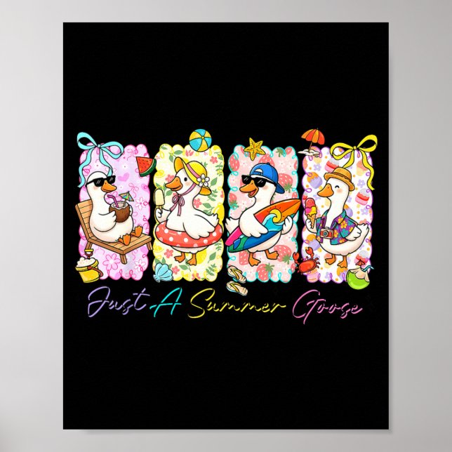 Just a summer goose funny summer vacation retro  poster (Front)