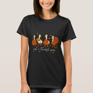 Just A Thankful Goose Nurse Funny Thanksgiving  T-Shirt
