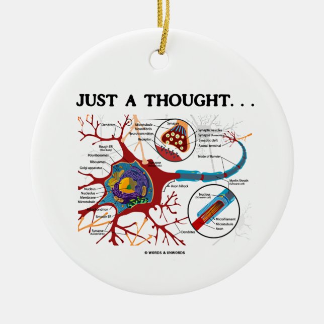 Just A Thought ... (Neuron / Synapse) Ceramic Tree Decoration (Front)