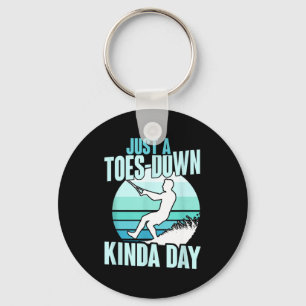 Just a toes-down kinda day retro barefoot skiing  key ring
