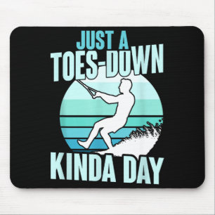 Just a toes-down kinda day retro barefoot skiing mouse pad