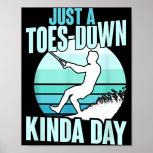Just a toes-down kinda day retro barefoot skiing poster