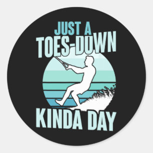 Just A Toes-down Kinda Day Retro Refoot Skiing Classic Round Sticker