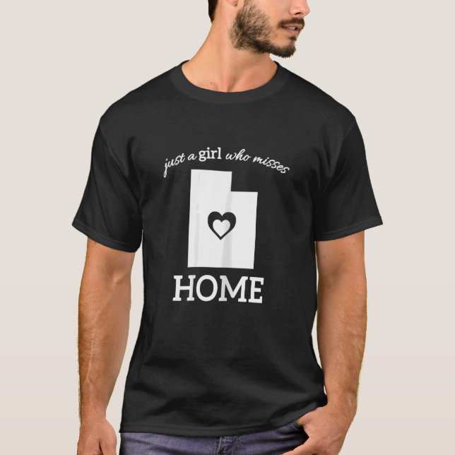Just a Utah Girl Who Misses Home with Family T-Shirt (Front)