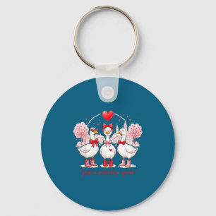 Just A Valentines Goose Coquette Silly Goose Funny Key Ring