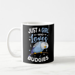 Just A Who Loves Budgies Blue Parakeet Budgerigar Coffee Mug