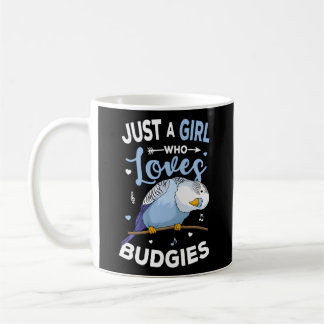 Just A Who Loves Budgies Blue Parakeet Budgerigar Coffee Mug